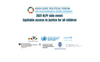 A day of many firsts: Highlights from the 2021 HLPF side-event on Equitable access to justice for all children